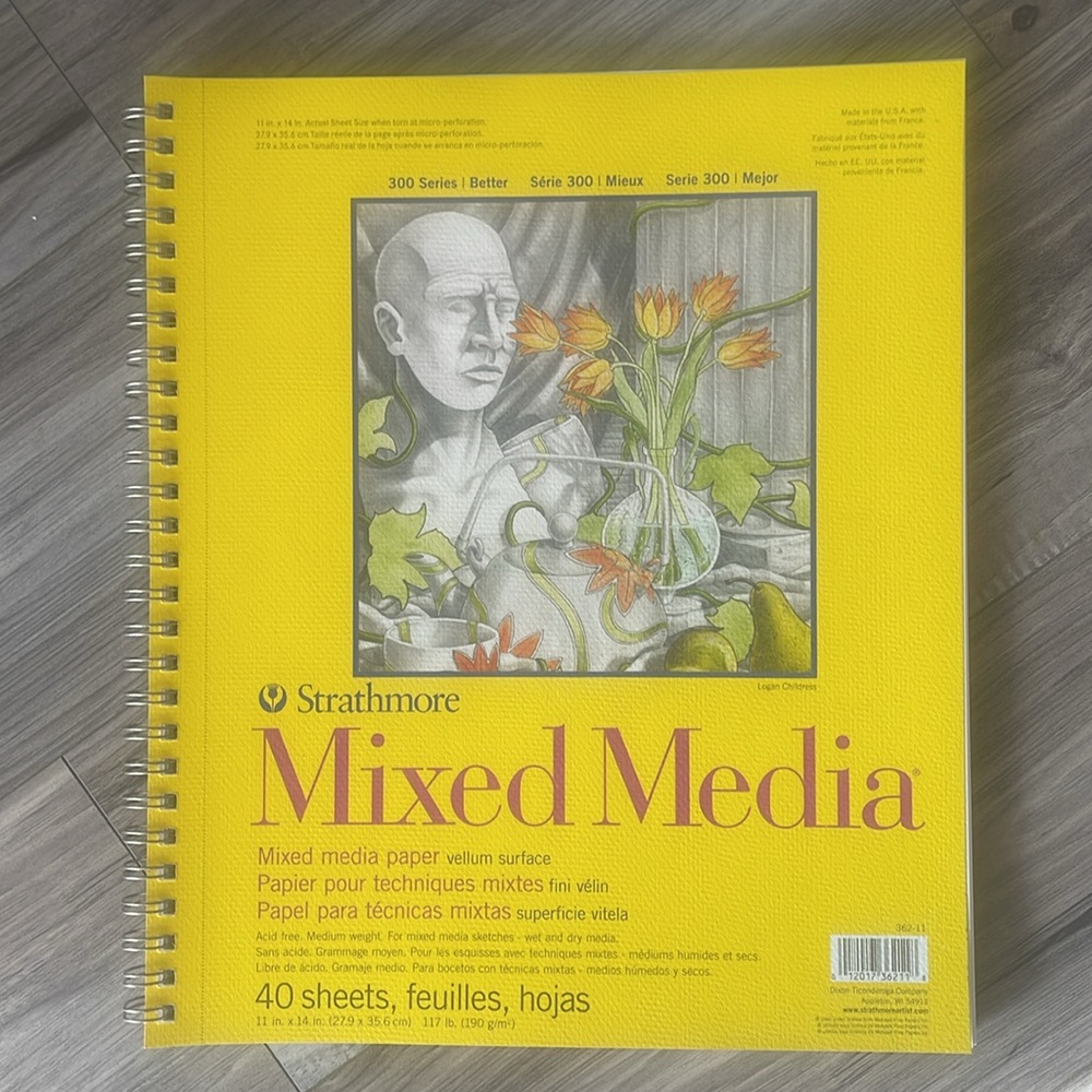 Strathmore 300 Series Mixed Media Paper Pad, Side Wire Bound, 11x14 inches, new